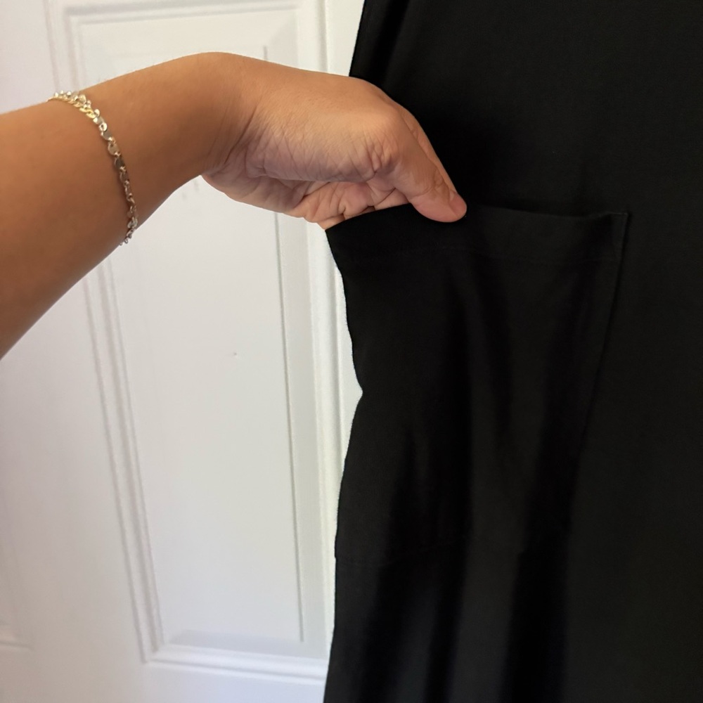 BACK BEAT RAGS black organic cotton sleeveless wide leg cropped jumpsuit - Picture 3 of 7